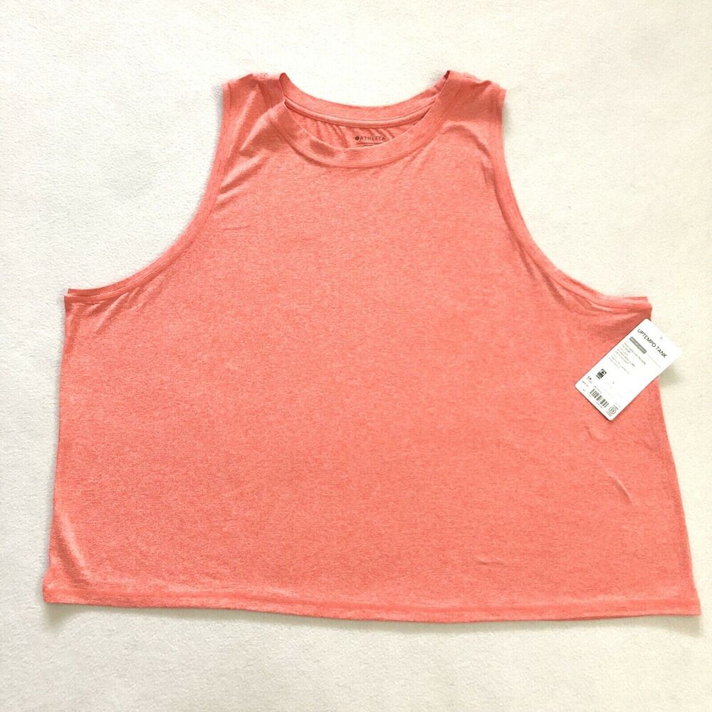 NWT Athleta Women White Orange Haze Uptempo Tank Sleeveless Top 511863 Plus 3X
